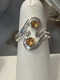 Citrine Double Swirl Sterling Silver Ring