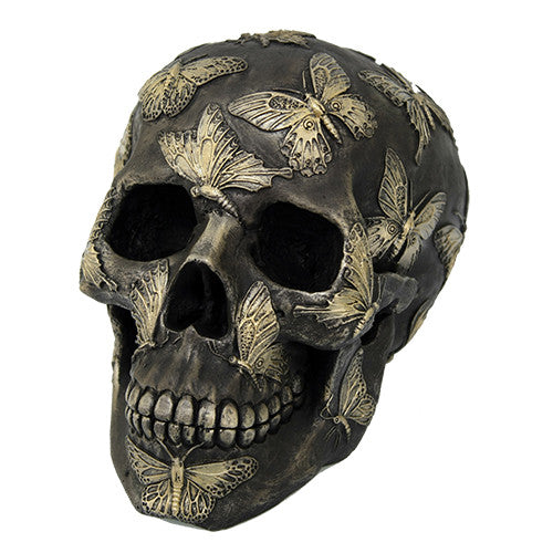 Butterfly Tattoo Skull Figurine — Metamorphosis