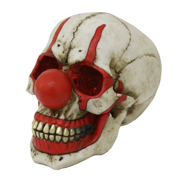 Creepy IT Jester Clown Harlequin Joker Skull with Red Nose