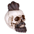 Dapper Skull with Hair & Beard Figurine