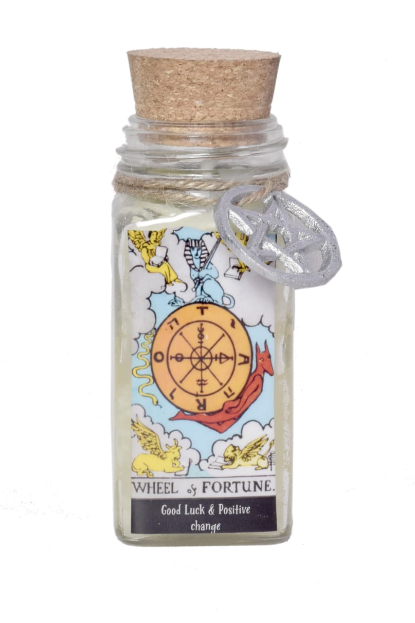Wheel of Fortune Tarot Card Smudge Candle – 6 oz