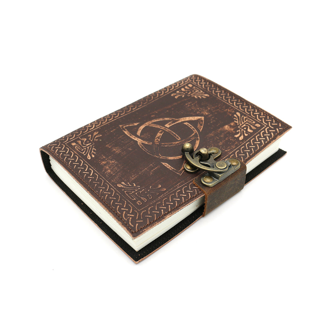 Triquetra Embossed Blank Leather Journal