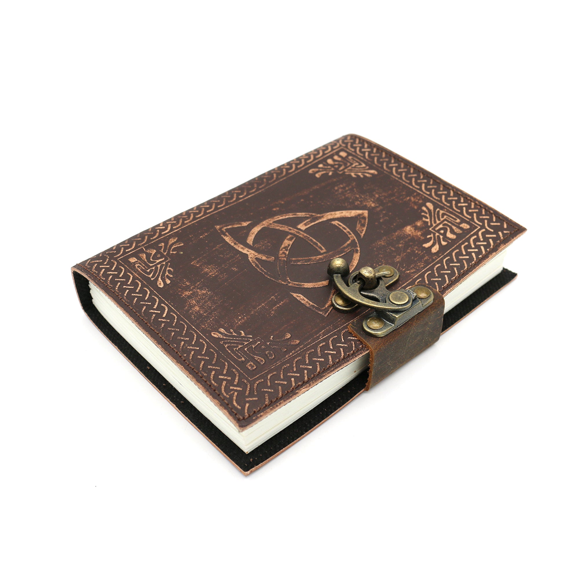 Triquetra Embossed Blank Leather Journal