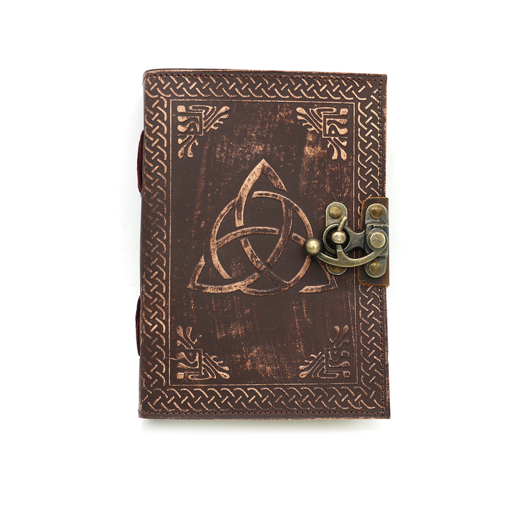Triquetra Embossed Blank Leather Journal