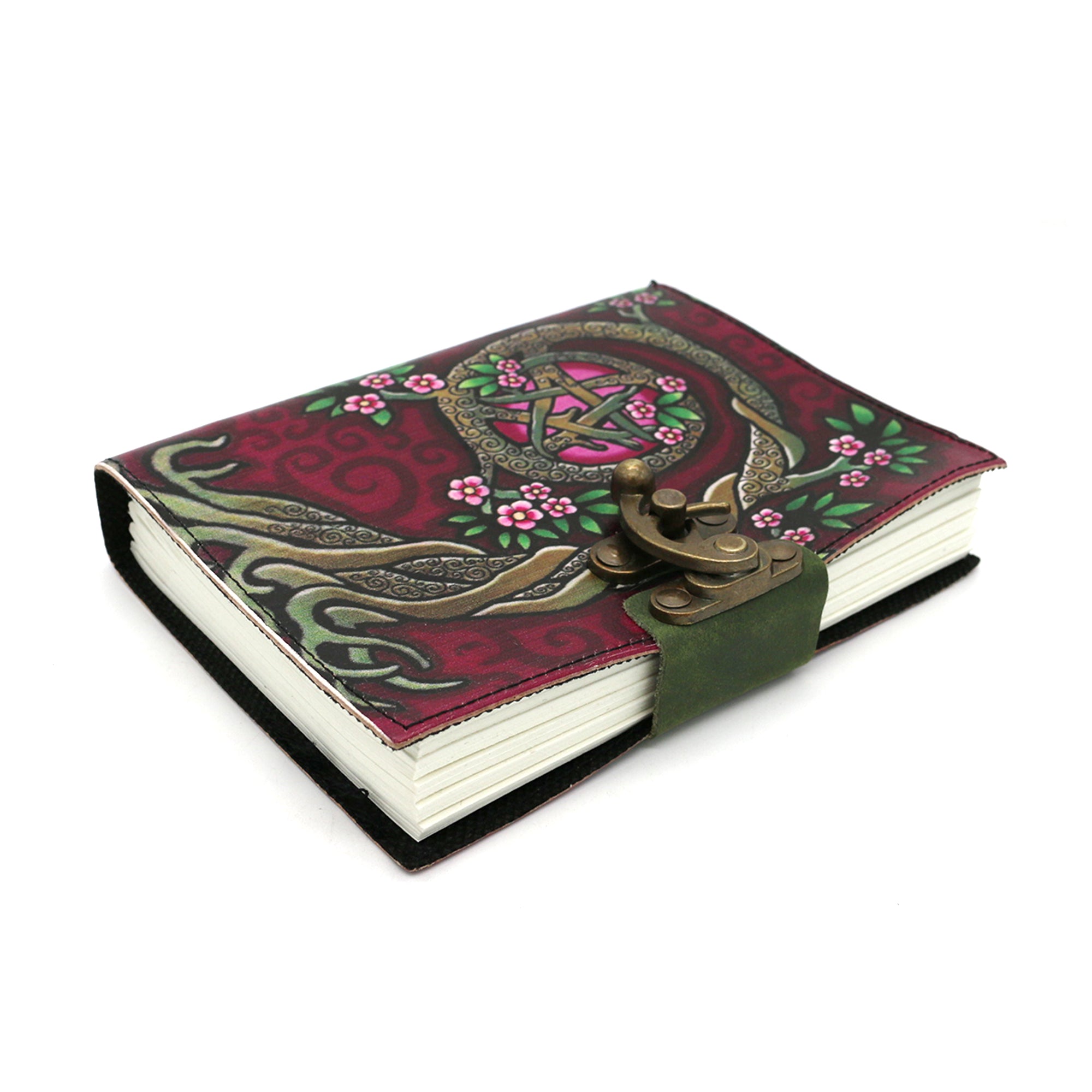Pink Pentacle Embossed  Blank Leather Journal