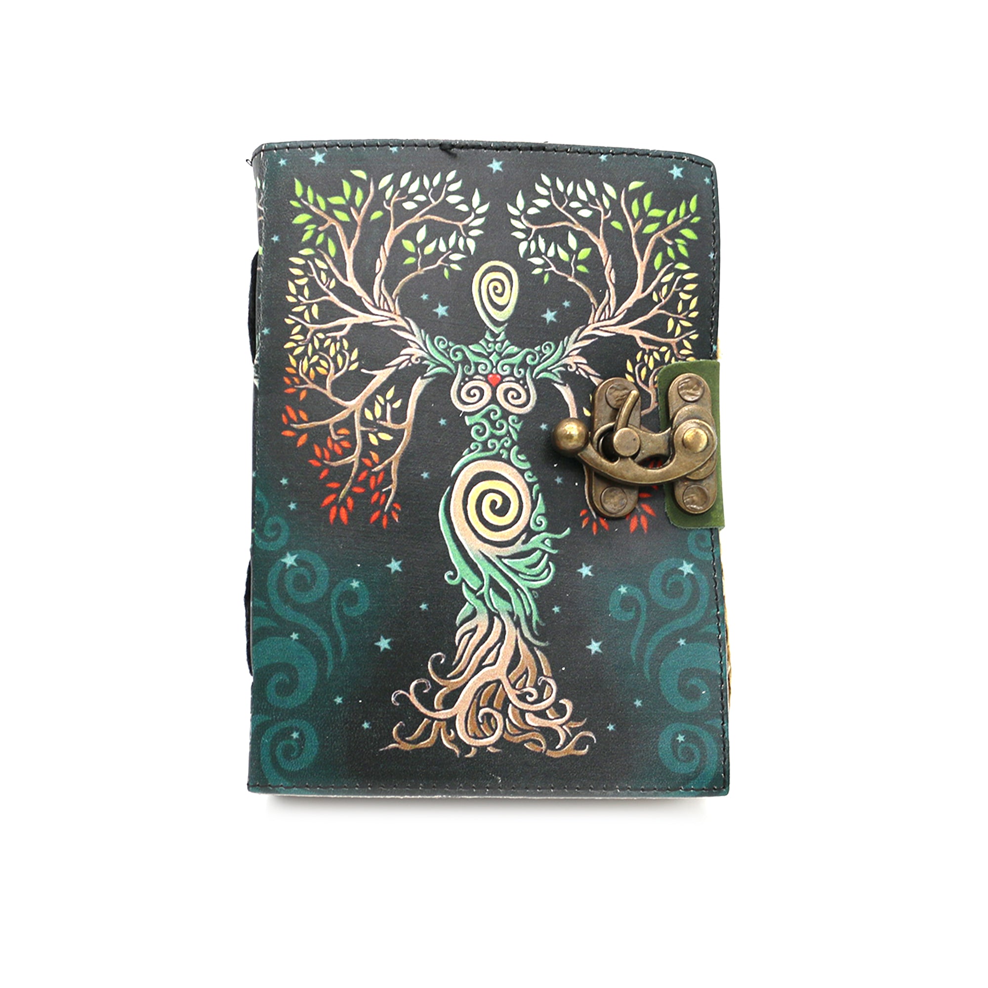 Goddess Tree of Life Embossed  Blank Leather Journal