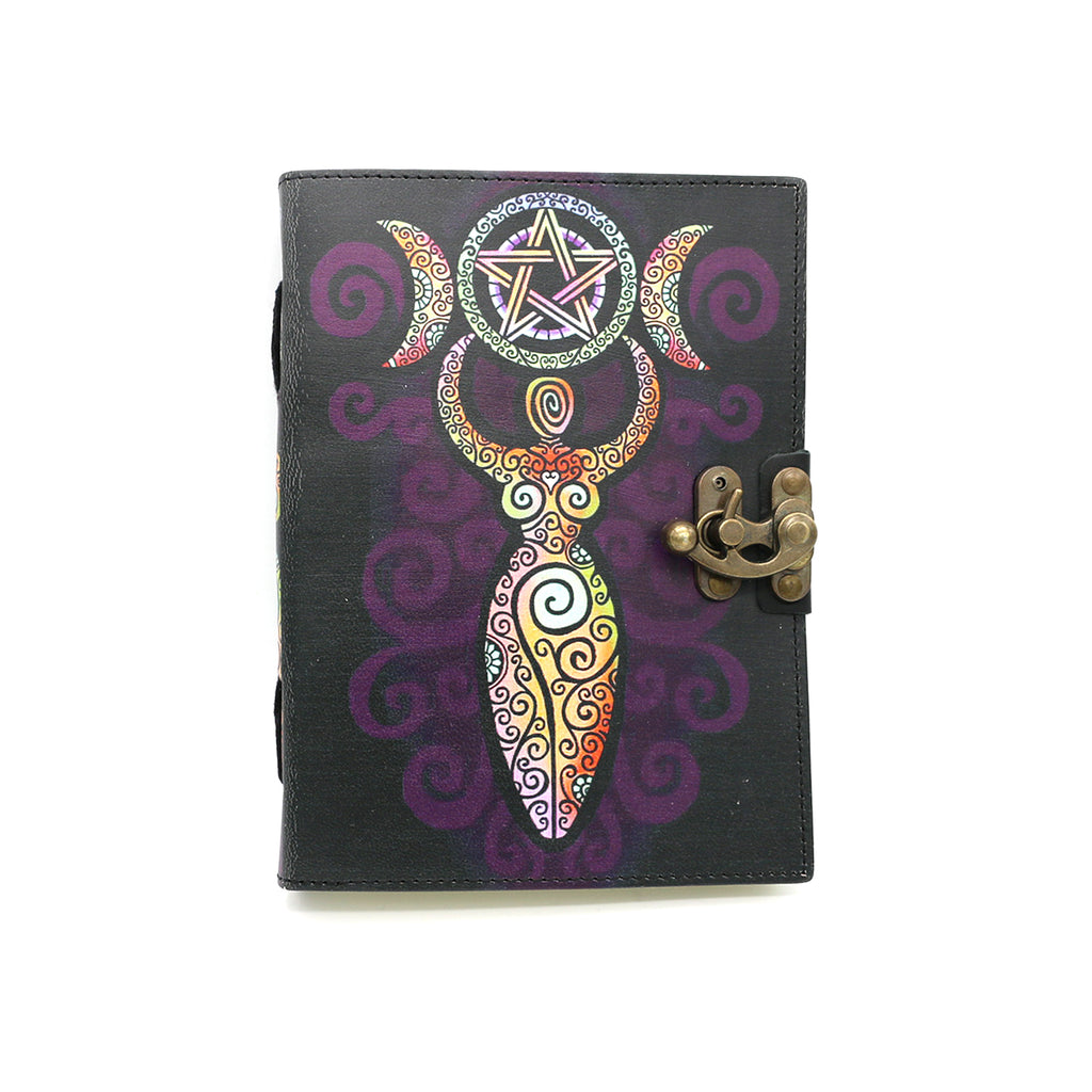 Celestial Goddess Embossed Blank Leather Journal