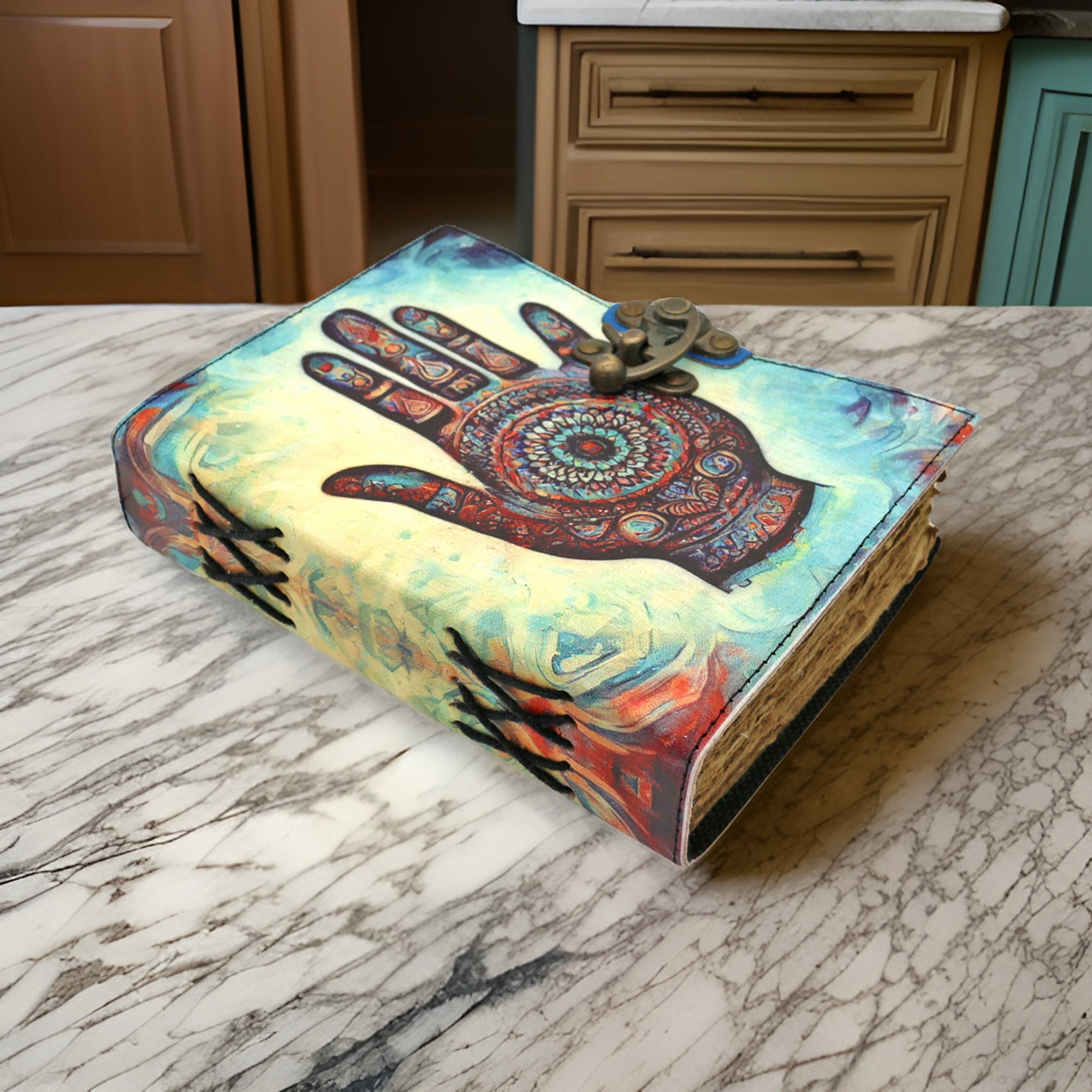 Healing Hand Blank Leather Journal