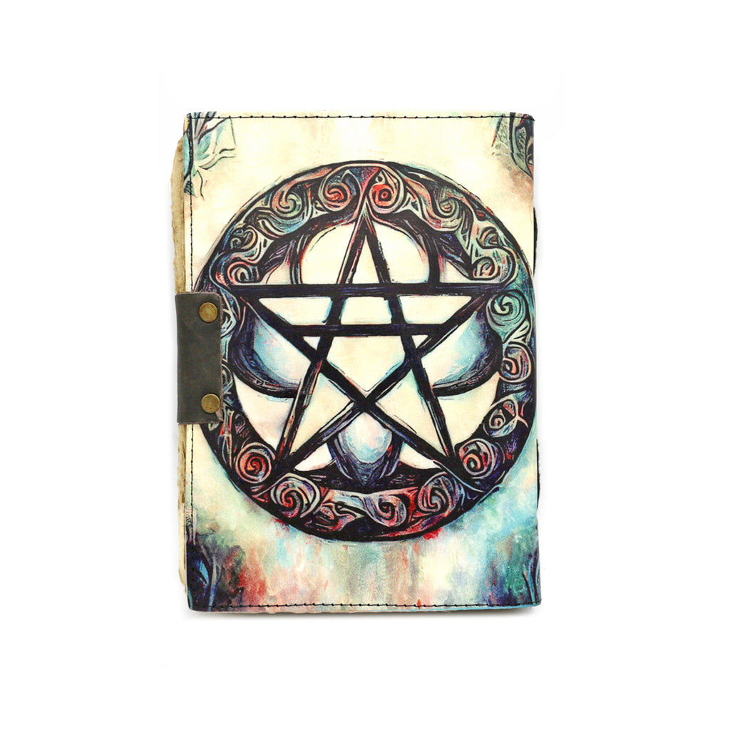 Mystic Pentacle Blank Leather Journal