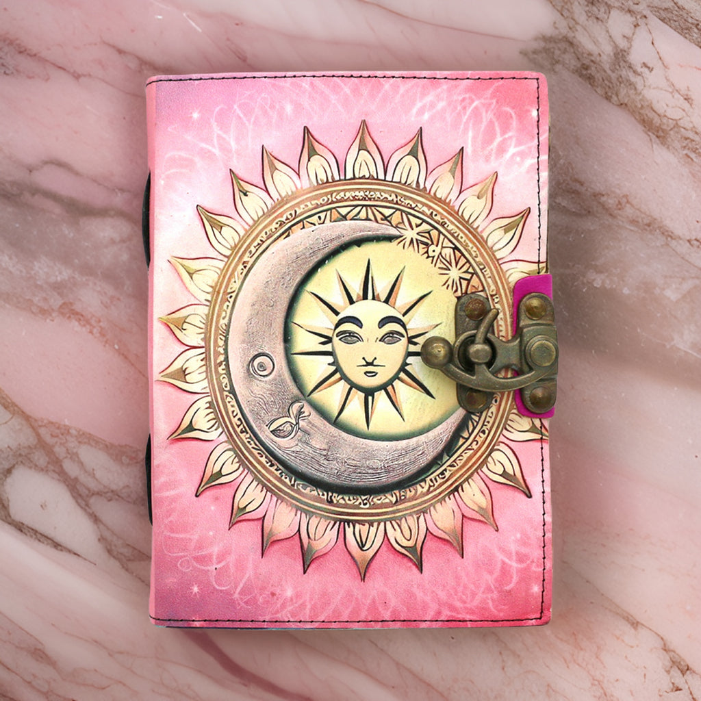 Celestial Fusion Blank Leather Journal