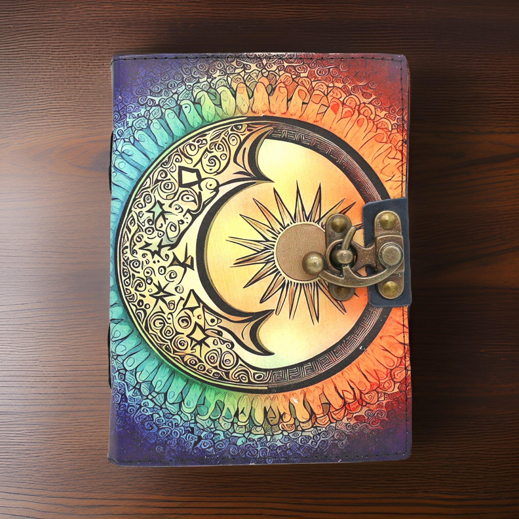 Solar Symphony Blank Leather Journal