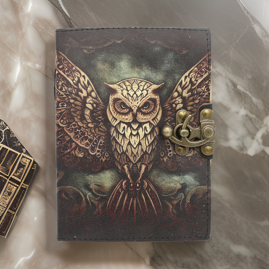 Wise Owl Blank Leather Journal