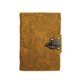 Yellow Goddess Embossed Tree of Life Blank Leather Journal