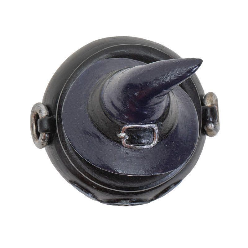 Black Cat Witch Hat Cauldron Trinket Box