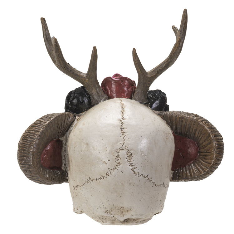 Roses Wiccan Skull with Antlers