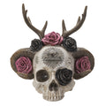 Roses Wiccan Skull with Antlers