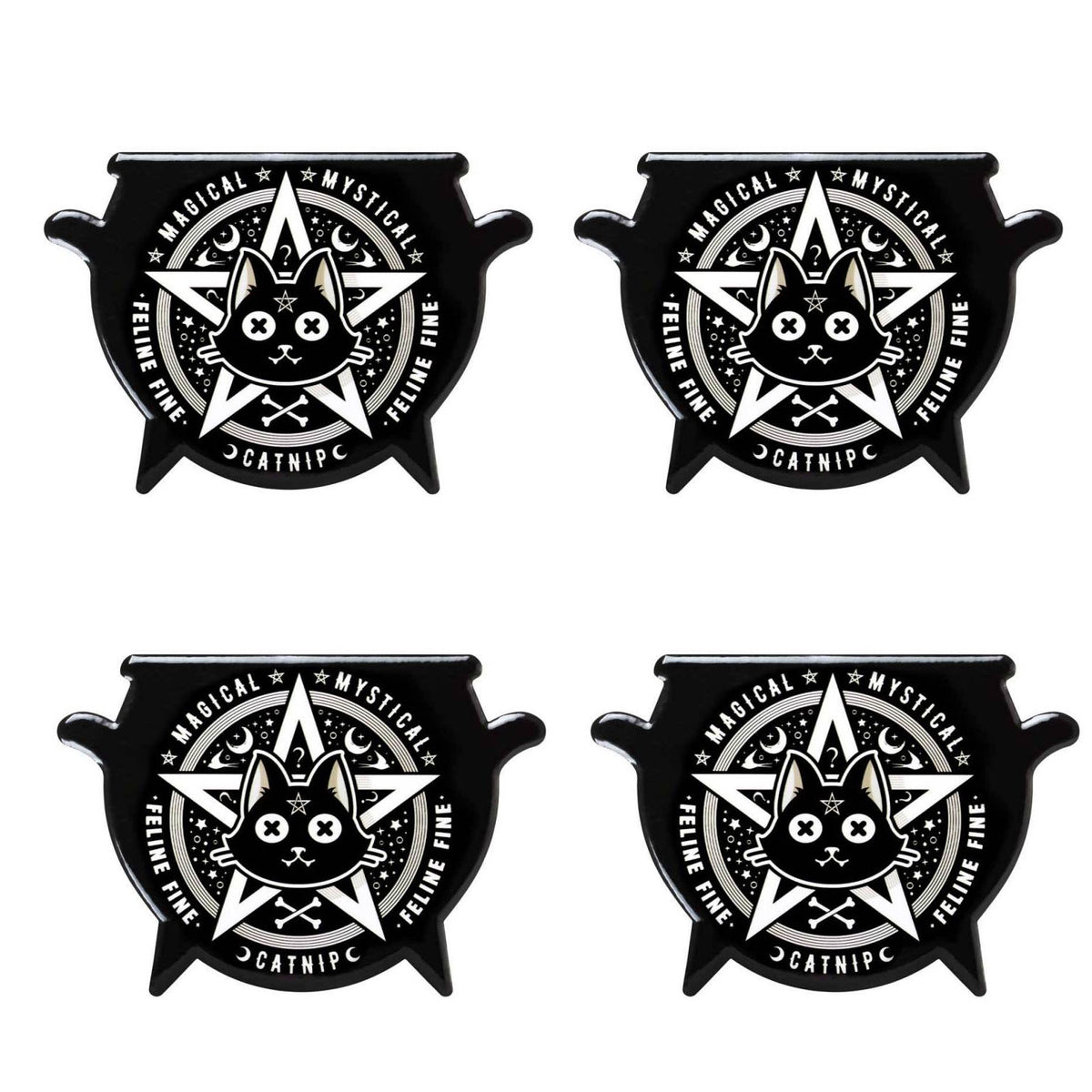 Magical Catnip Cauldron Coaster Set of 4