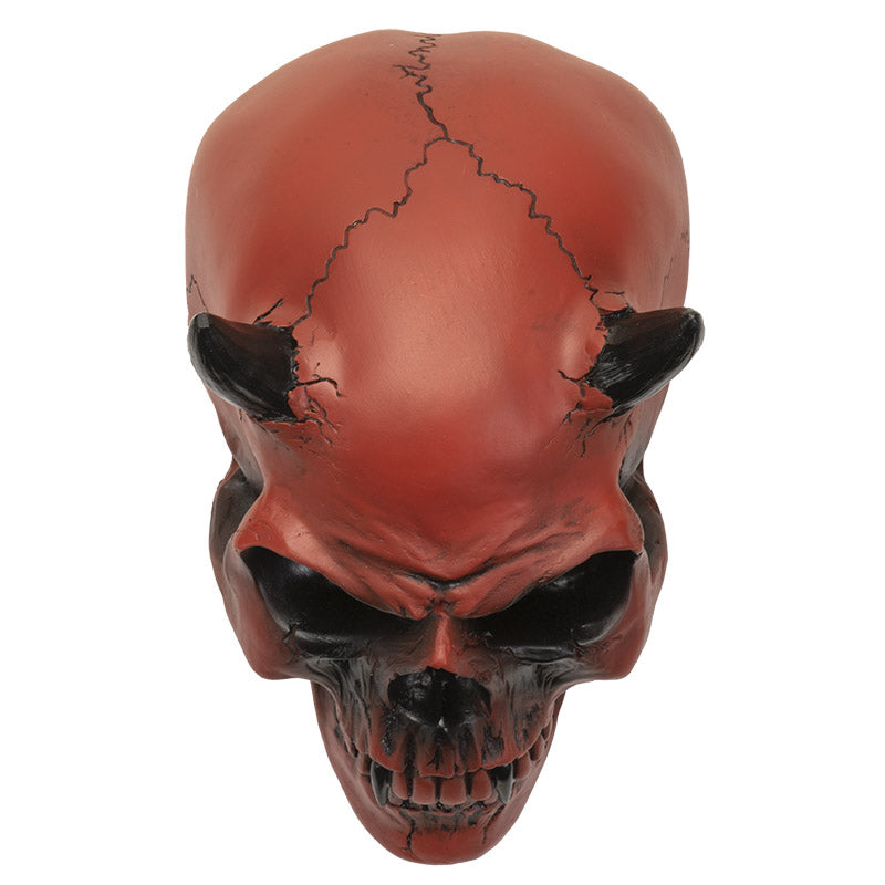 Crimson Demon Skull Figurine
