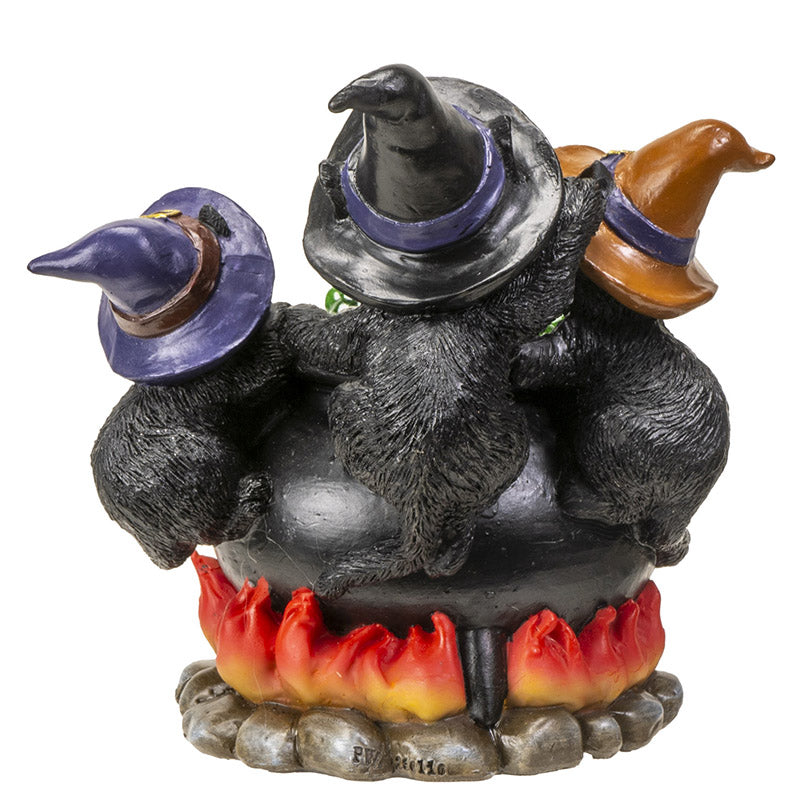 Wiccan Kittens LED Cauldron Figurine