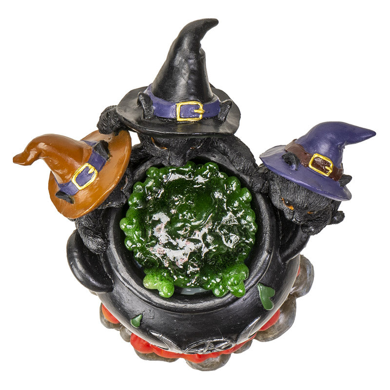 Wiccan Kittens LED Cauldron Figurine