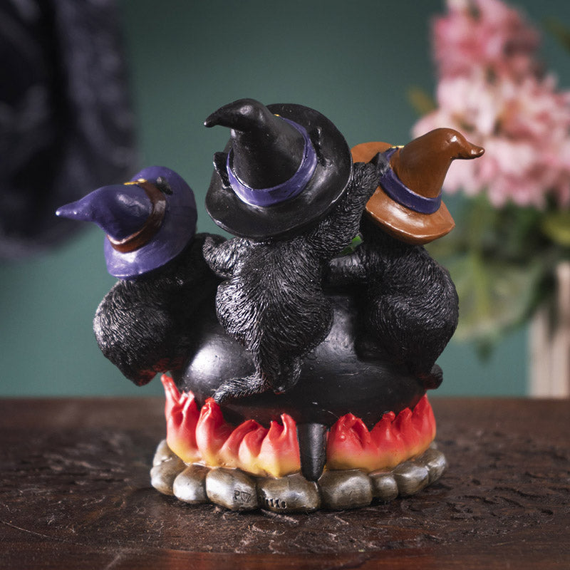 Wiccan Kittens LED Cauldron Figurine