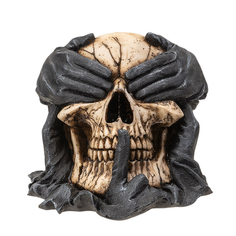 Hear, See & Speak No Evil Skull Figurine