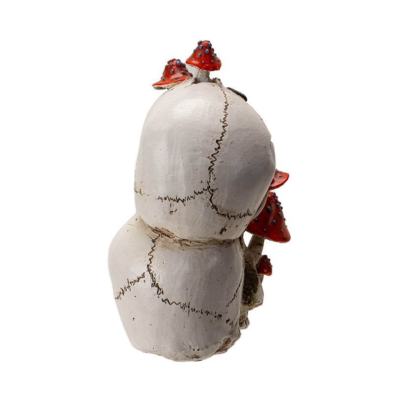 Skull with Red Mushrooms