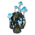 Black Skull with Mushrooms