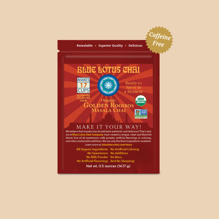 Blue Lotus Chai Organic Golden Rooibos Masala Chai 0.5 oz pouch