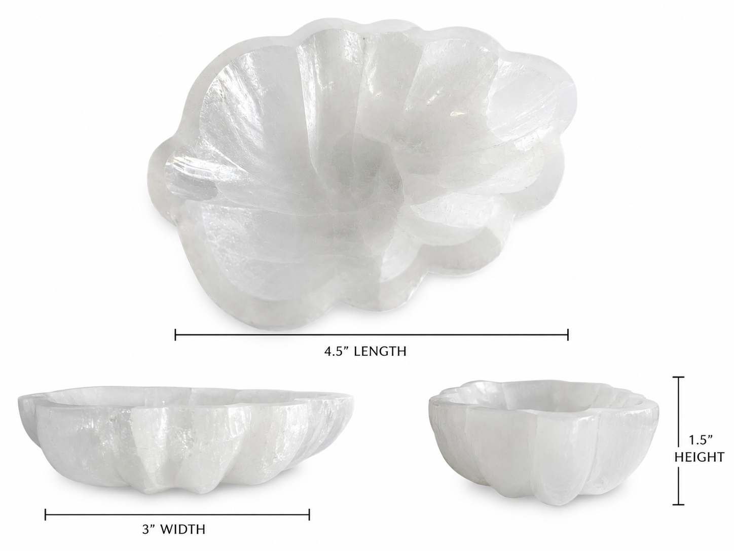 Selenite Leaf Dish