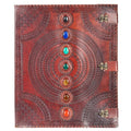 14.5" x 17.5" Chakra Stone Leather Journal