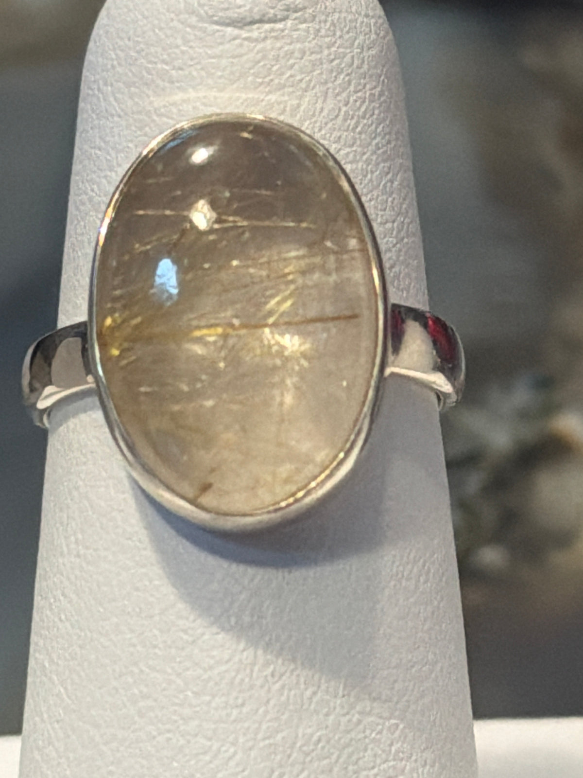 Golden Rutile Quartz Sterling Silver Ring