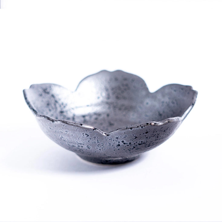 Sakura-Shaped Small Dish - Black Metallic