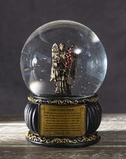 Prayer to Saint Gabriel Glitter Water Globe with Prayer Plaque