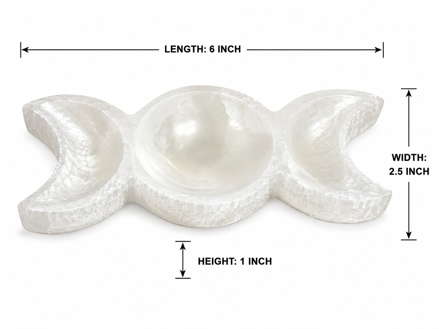 Triple Moon Selenite Dish