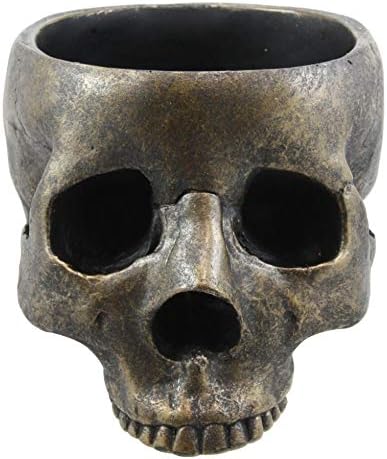 Bronze Patina Skull Bowl