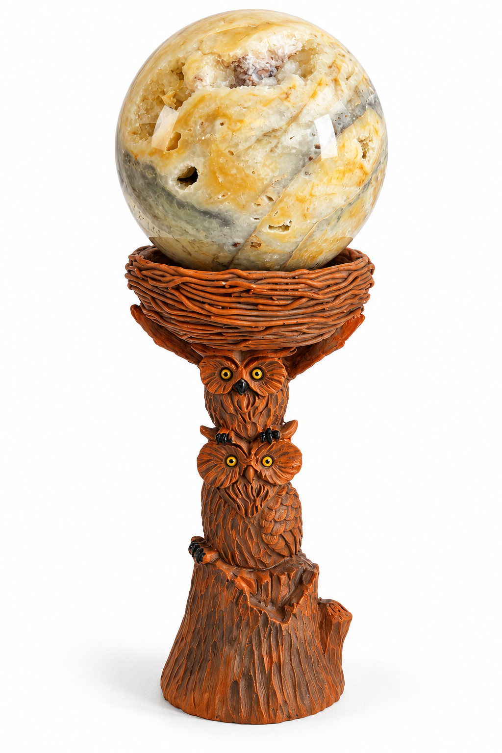 Owl Tree Tall Sphere Holder