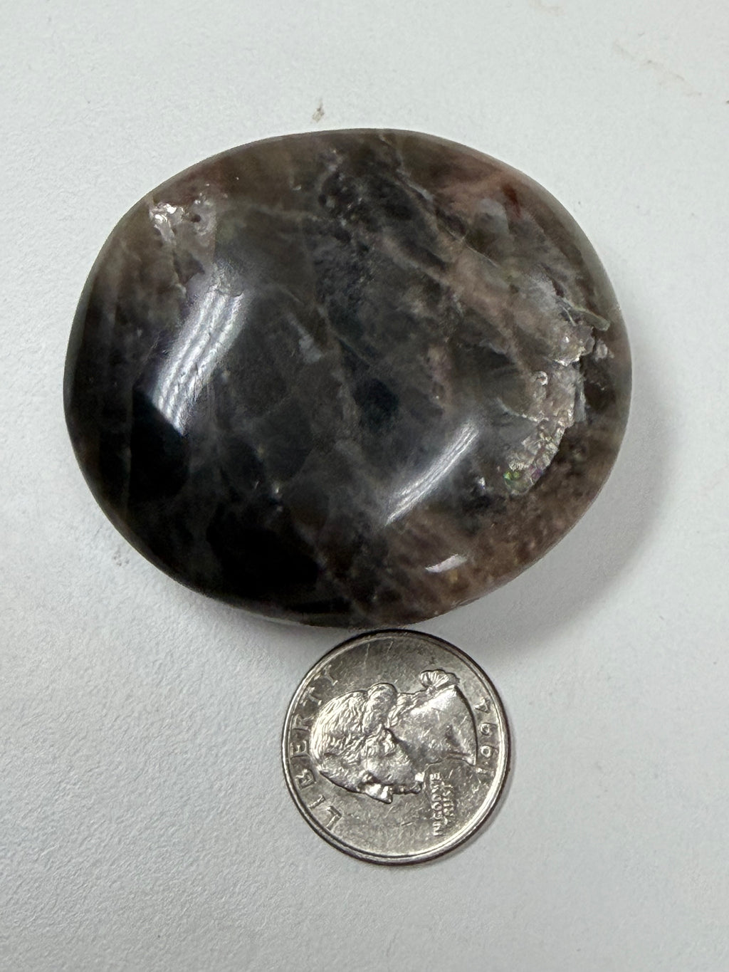 Black Moonstone Palm Stone