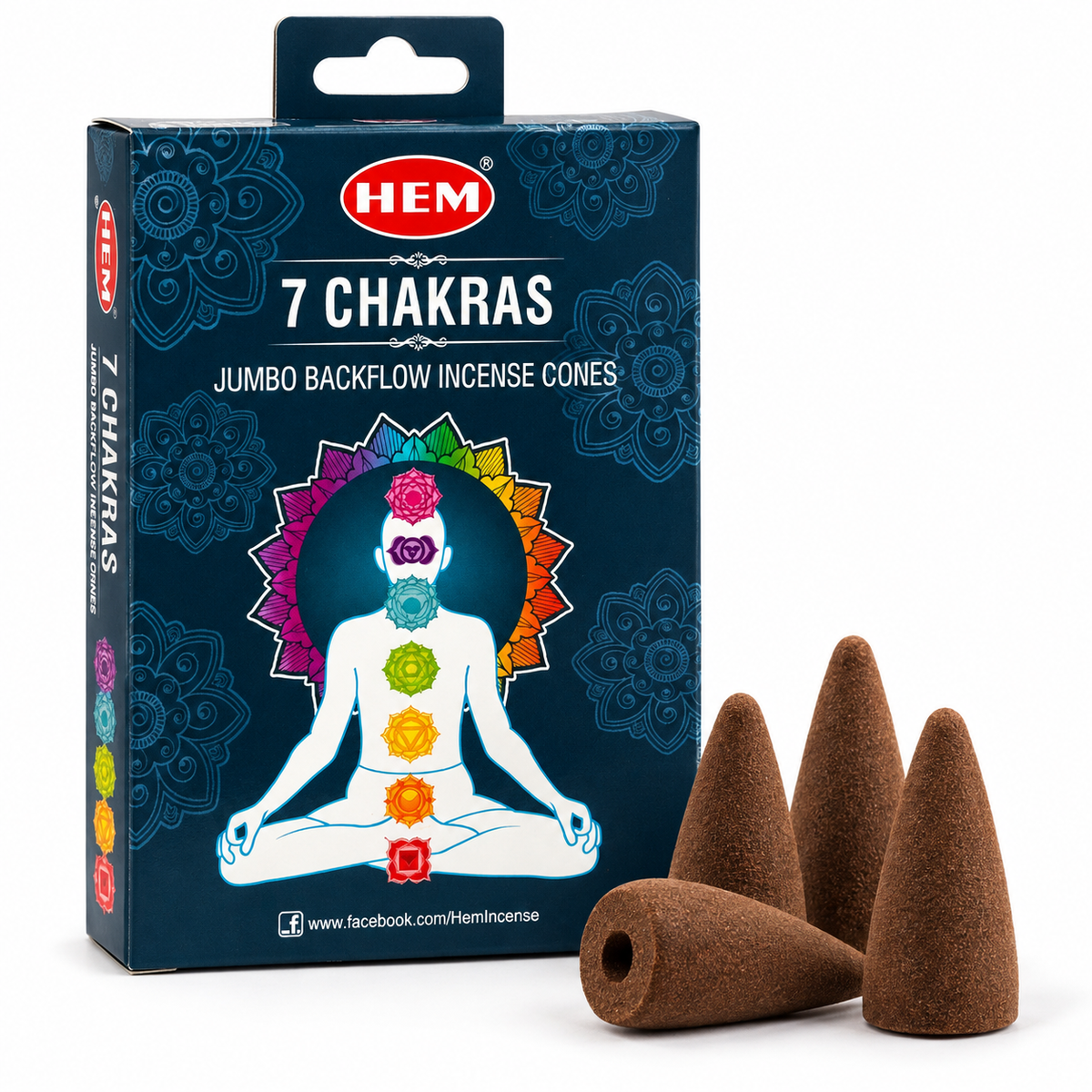 7 Chakra Jumbo Backflow Incense Cones