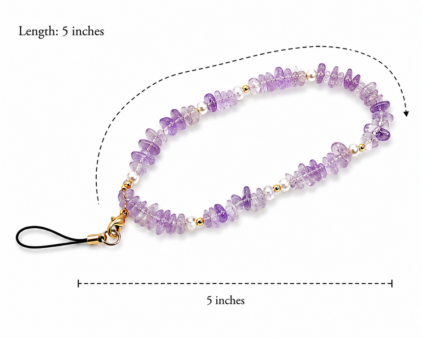 Amethyst & Pearl Cell Phone Charm