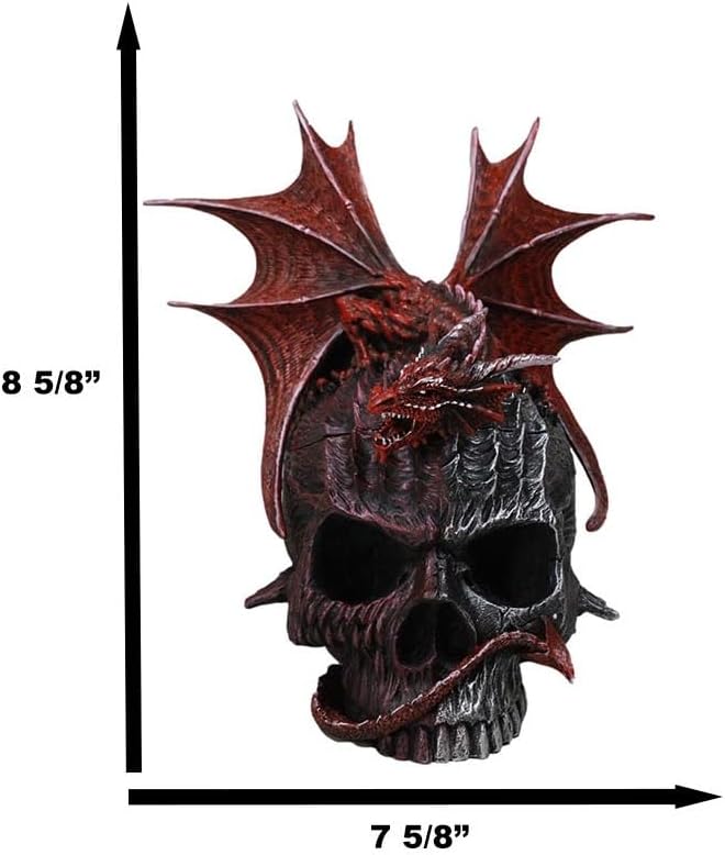Red Dragon on Skull Figurine & Storage Box