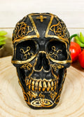 Celtic Trinity Knotwork Crusader Templar Knights Cross Black Gold Skull Statue