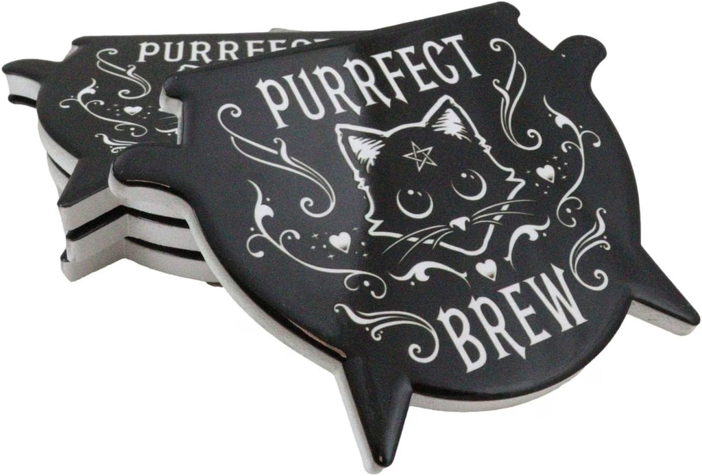 Purrfect Brew Cauldron Coaster Set of 4