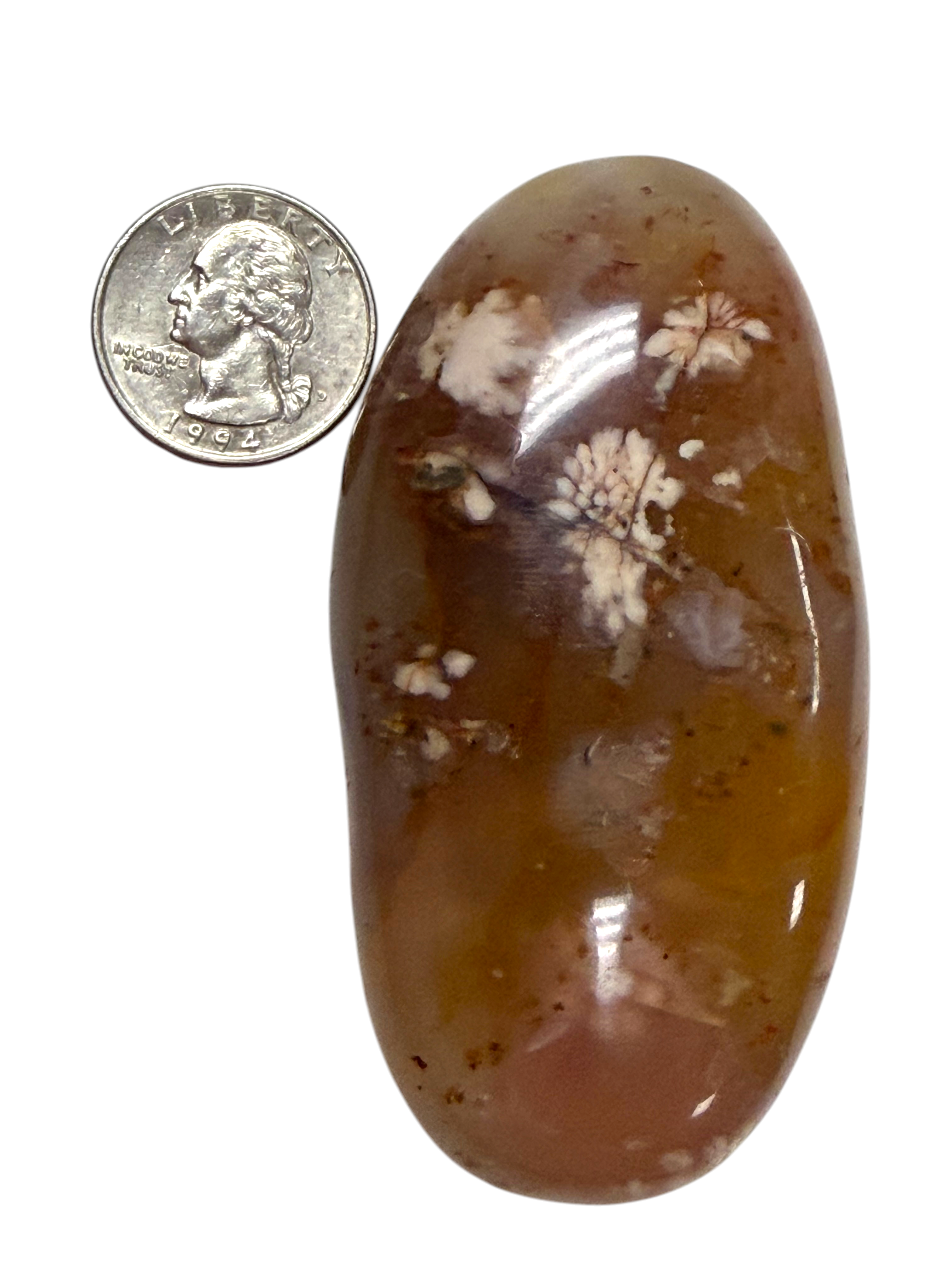 Flower Agate Palm Stone