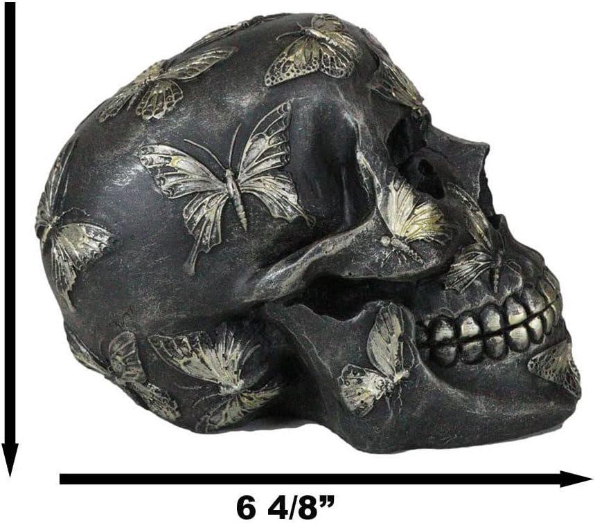 Butterfly Tattoo Skull Figurine — Metamorphosis