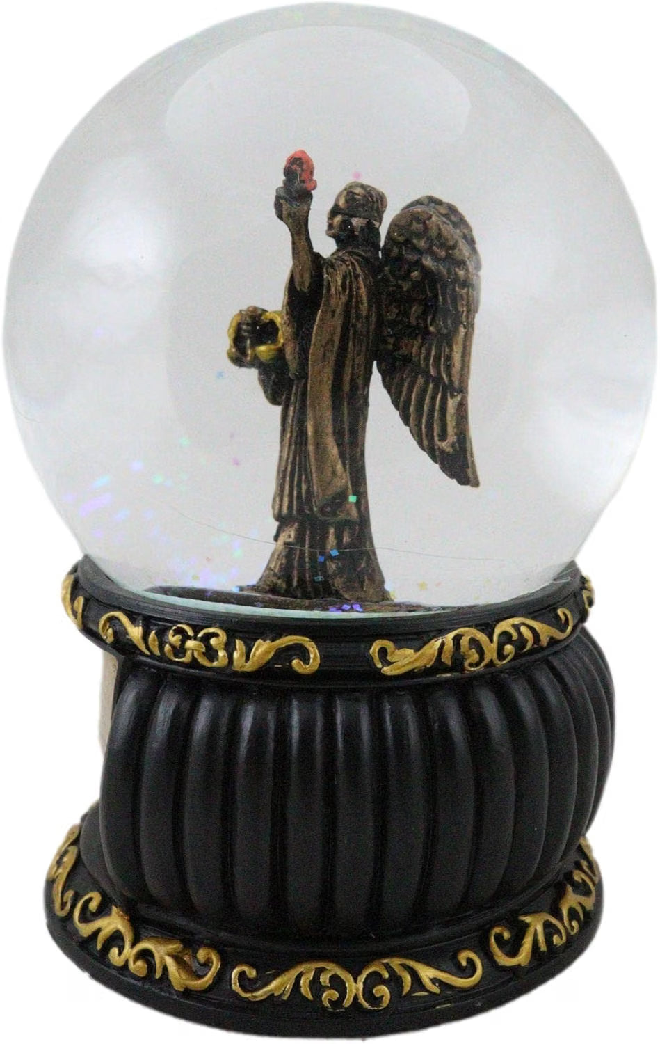 Prayer to Saint Uriel Glitter Water Globe with Prayer Plaque