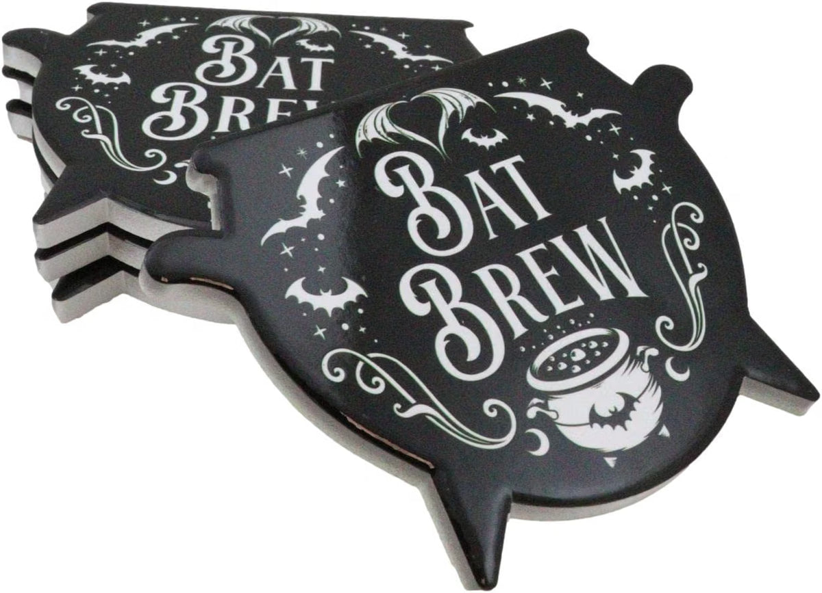Bat Brew Cauldron Coaster Set of 4