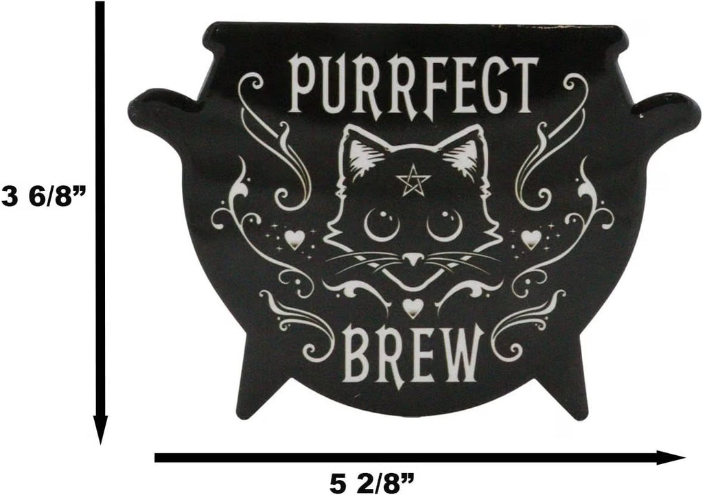 Purrfect Brew Cauldron Coaster Set of 4
