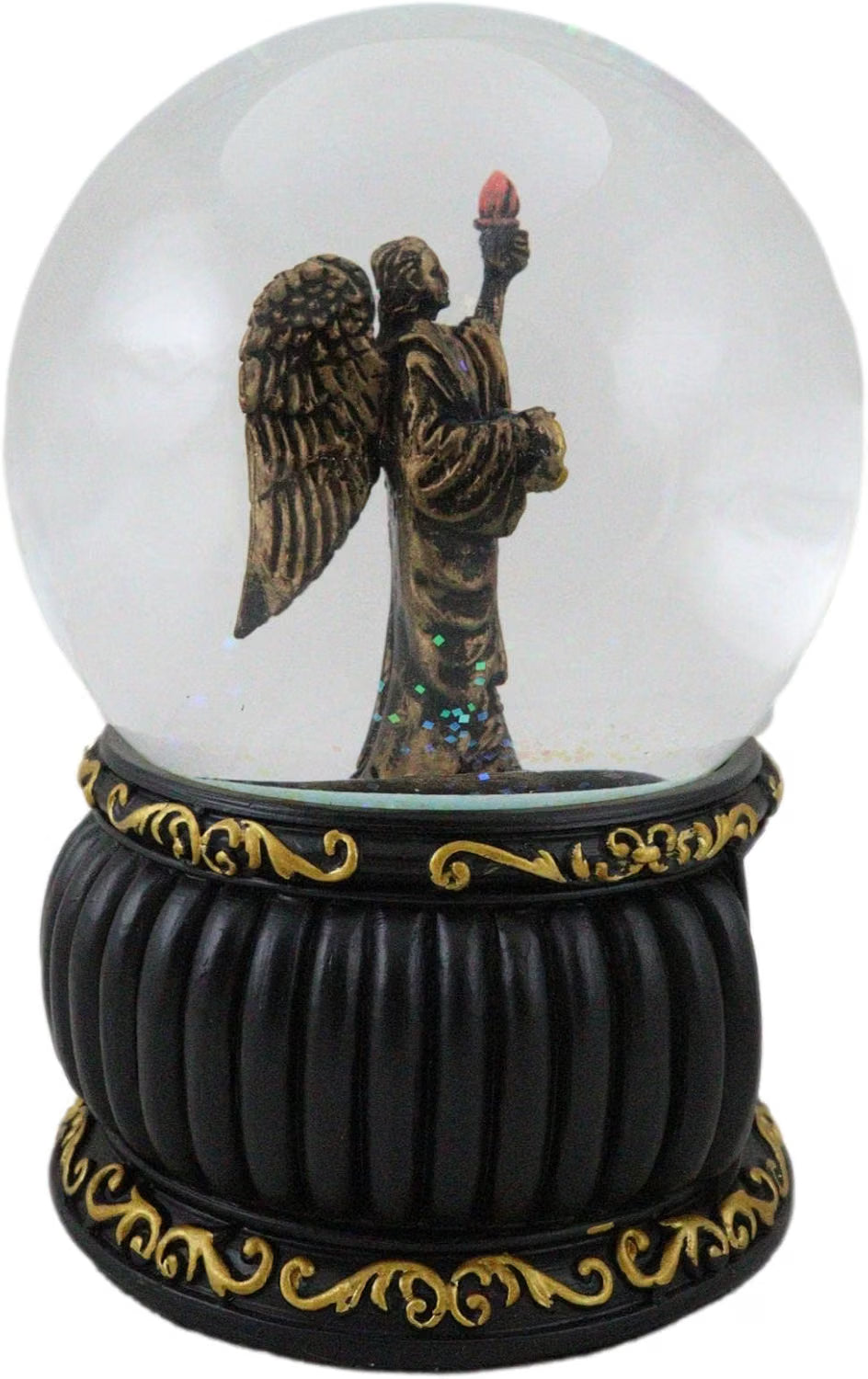 Prayer to Saint Uriel Glitter Water Globe with Prayer Plaque