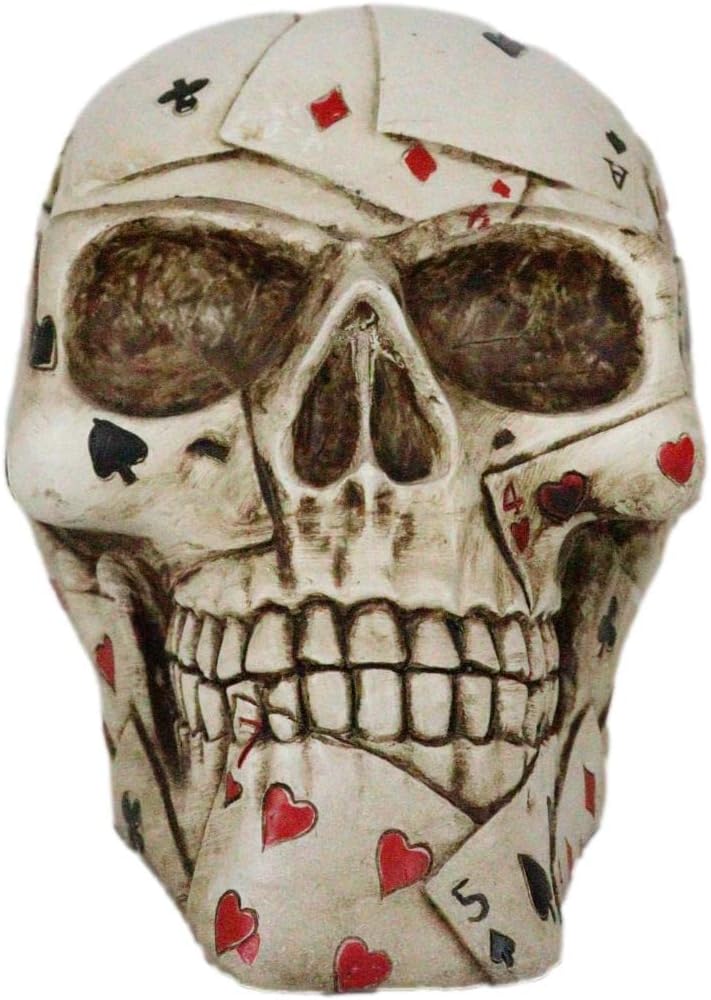 Poker Skull Trinket Box with Removable Lid